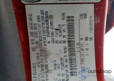 2018 Ford Fiesta Se z USA, uszkodzony, nr VIN 3FADP4BJ4JM126554